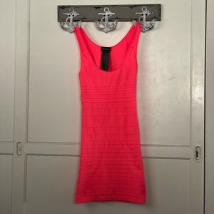 Hot neon pink backless Bebe dress small